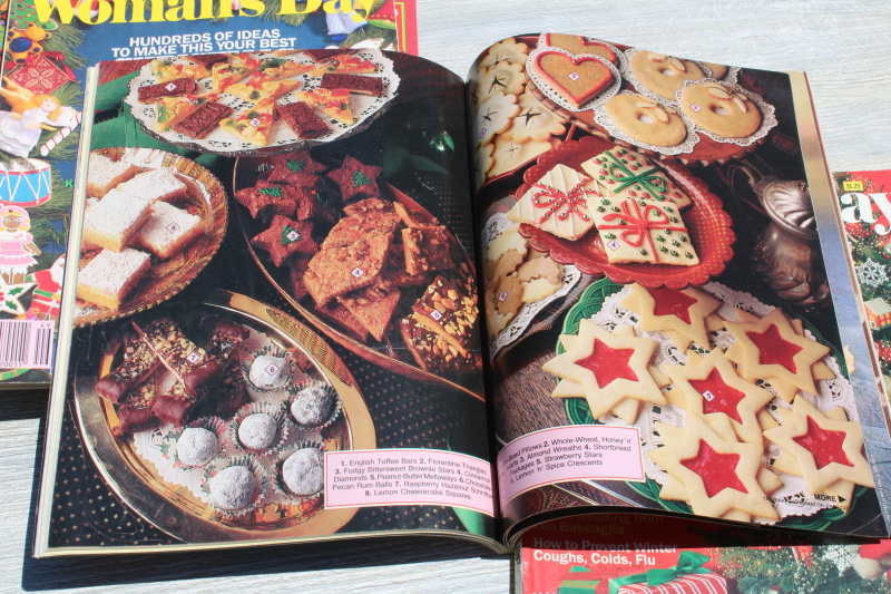 photo of lot 80s vintage Woman's Day Christmas magazines baking, holiday recipes, tons of ads! #3
